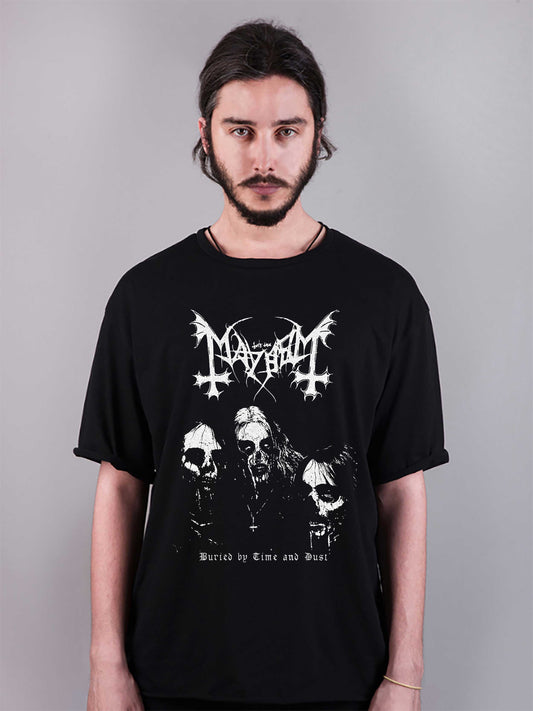 mayhem baskılı oversize tişört
