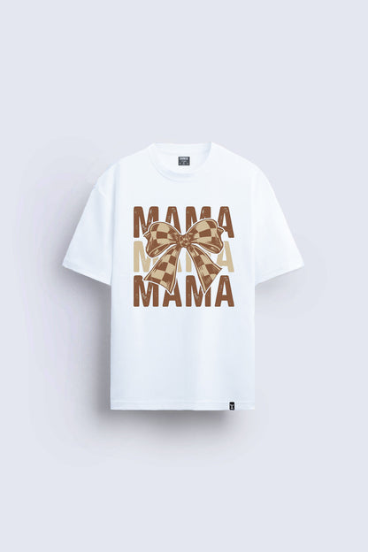 Anneler Günü Hediye Tişörtü – MOTHER MAMA MOM  Baskılı Oversize Tişört
