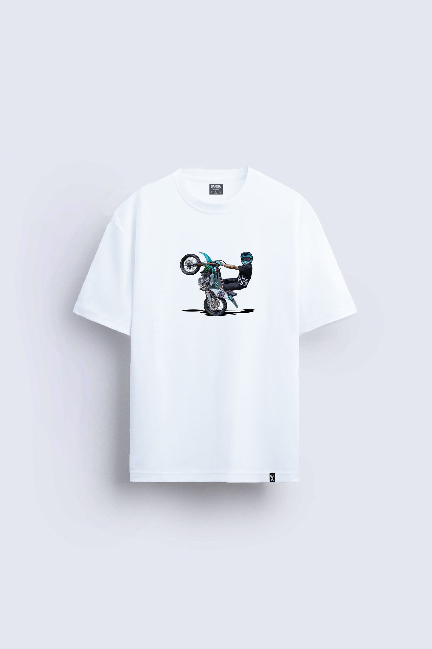 Motorcu baskılı regular tişört