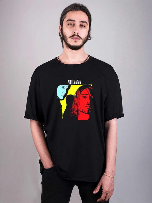 nirvana baskılı oversize tişört
