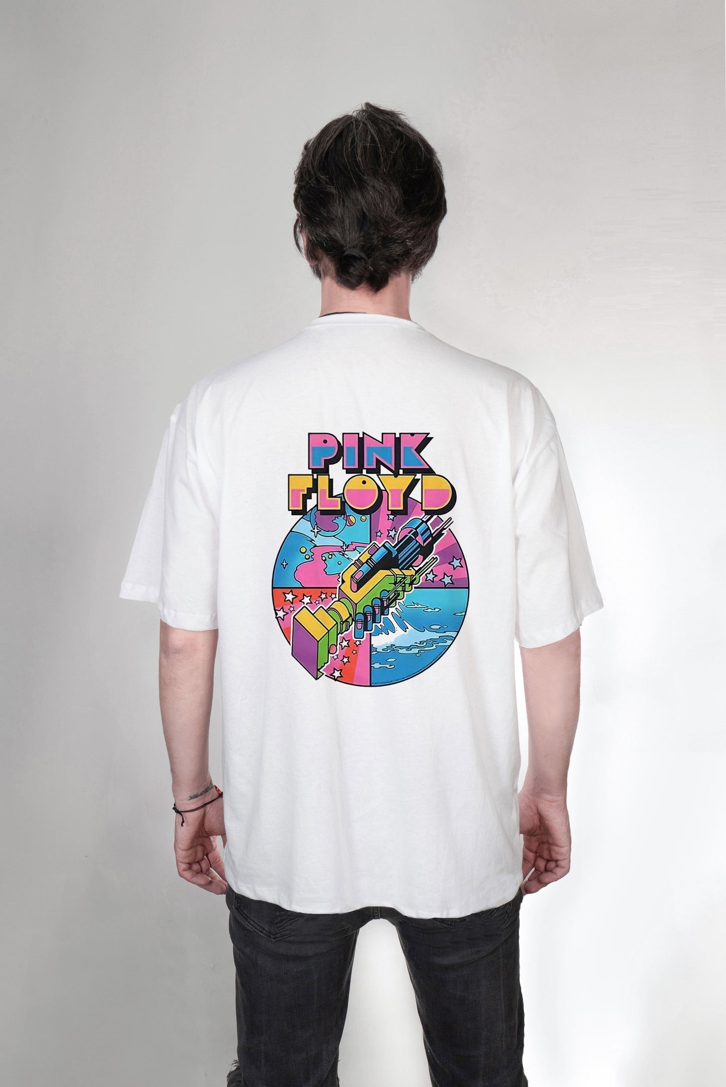 Pink Floyd baskılı oversize tişört