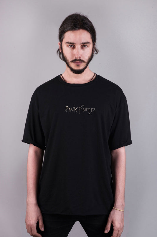 Pink Floyd baskılı oversize tişört