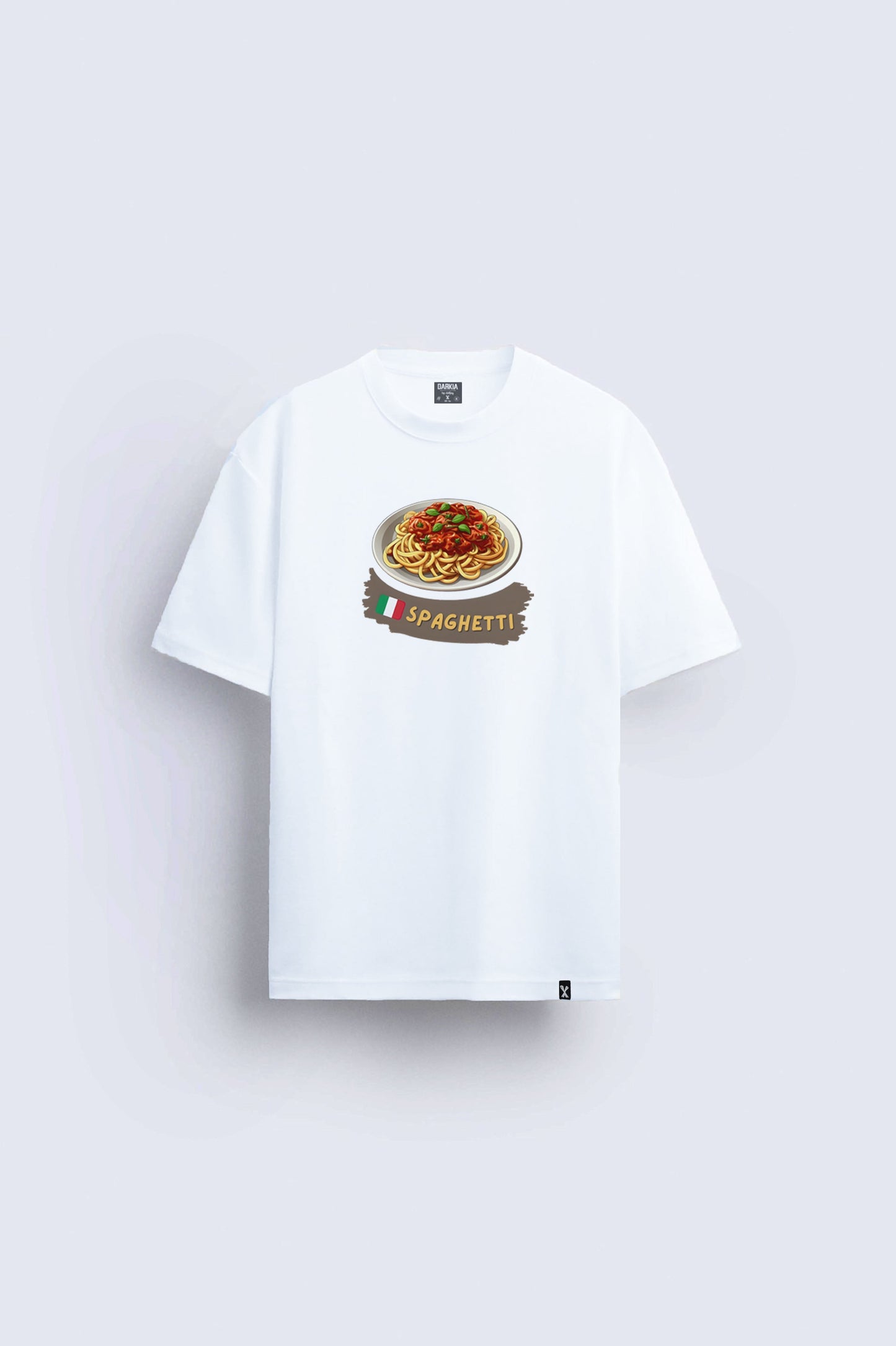 minimal baskılı beyaz oversize tişört