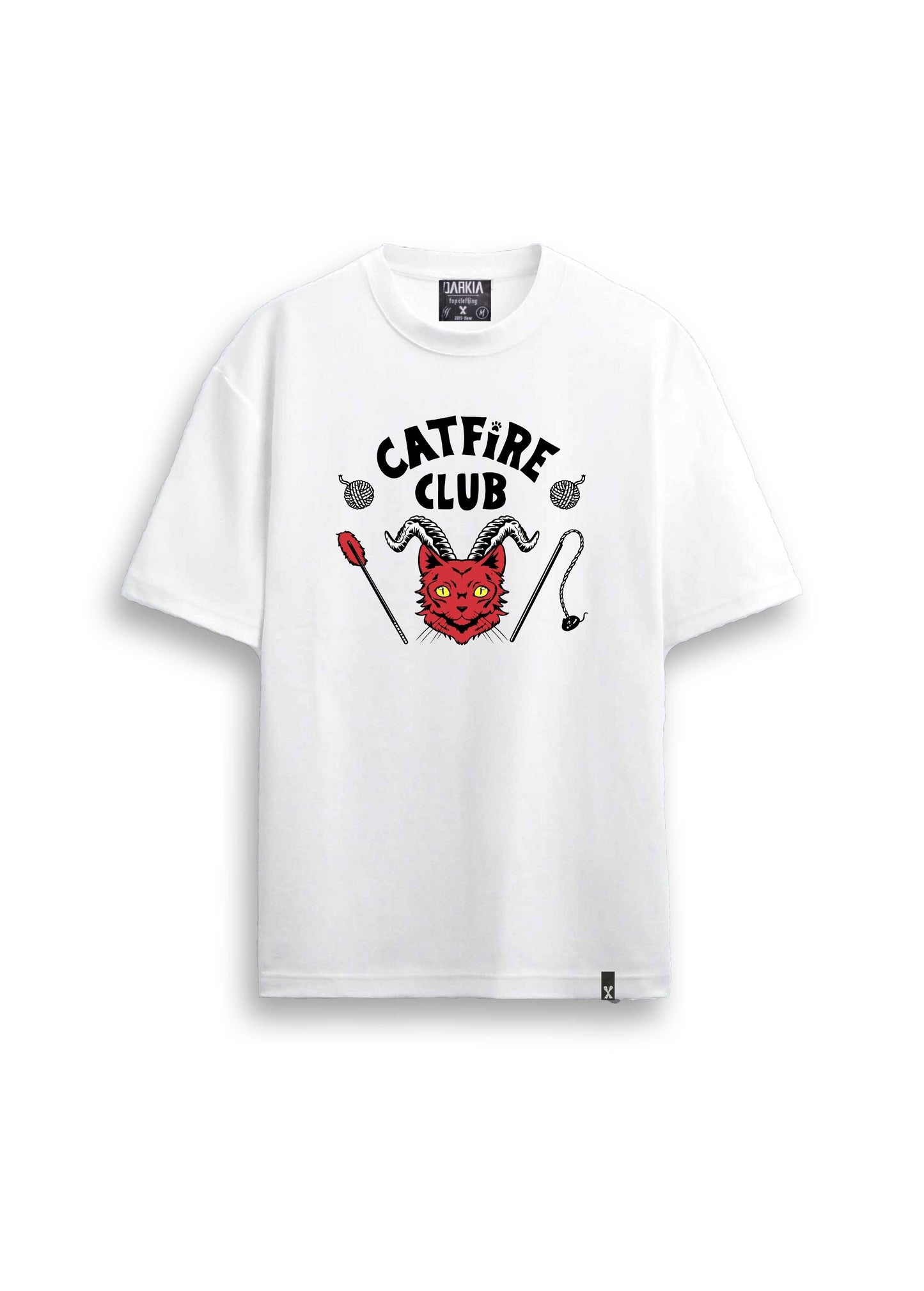 catfire baskılı regular beyaz tişört