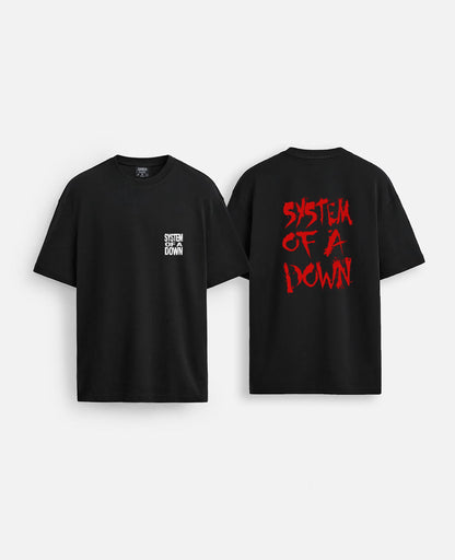 System of down baskılı oversize tişört