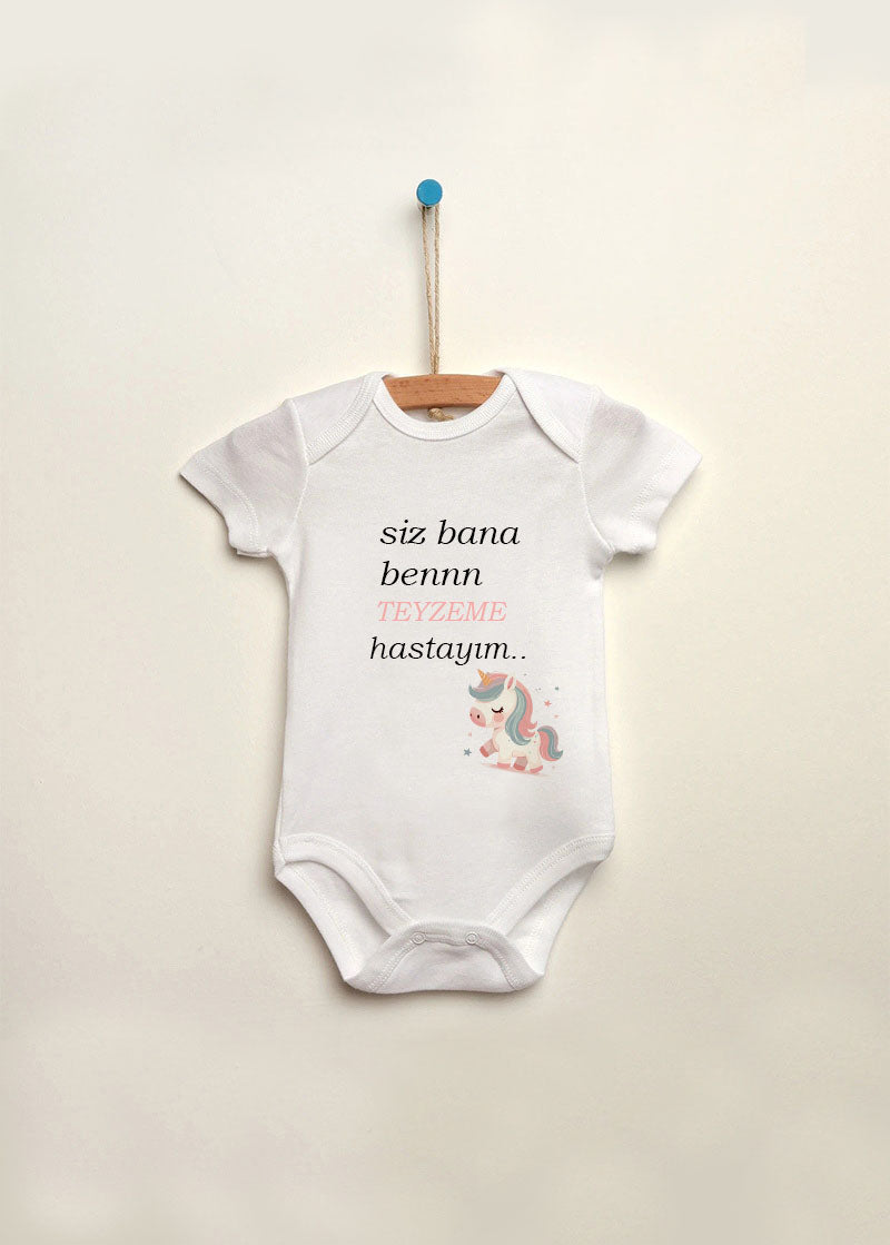 teyze baskılı bebek zıbın