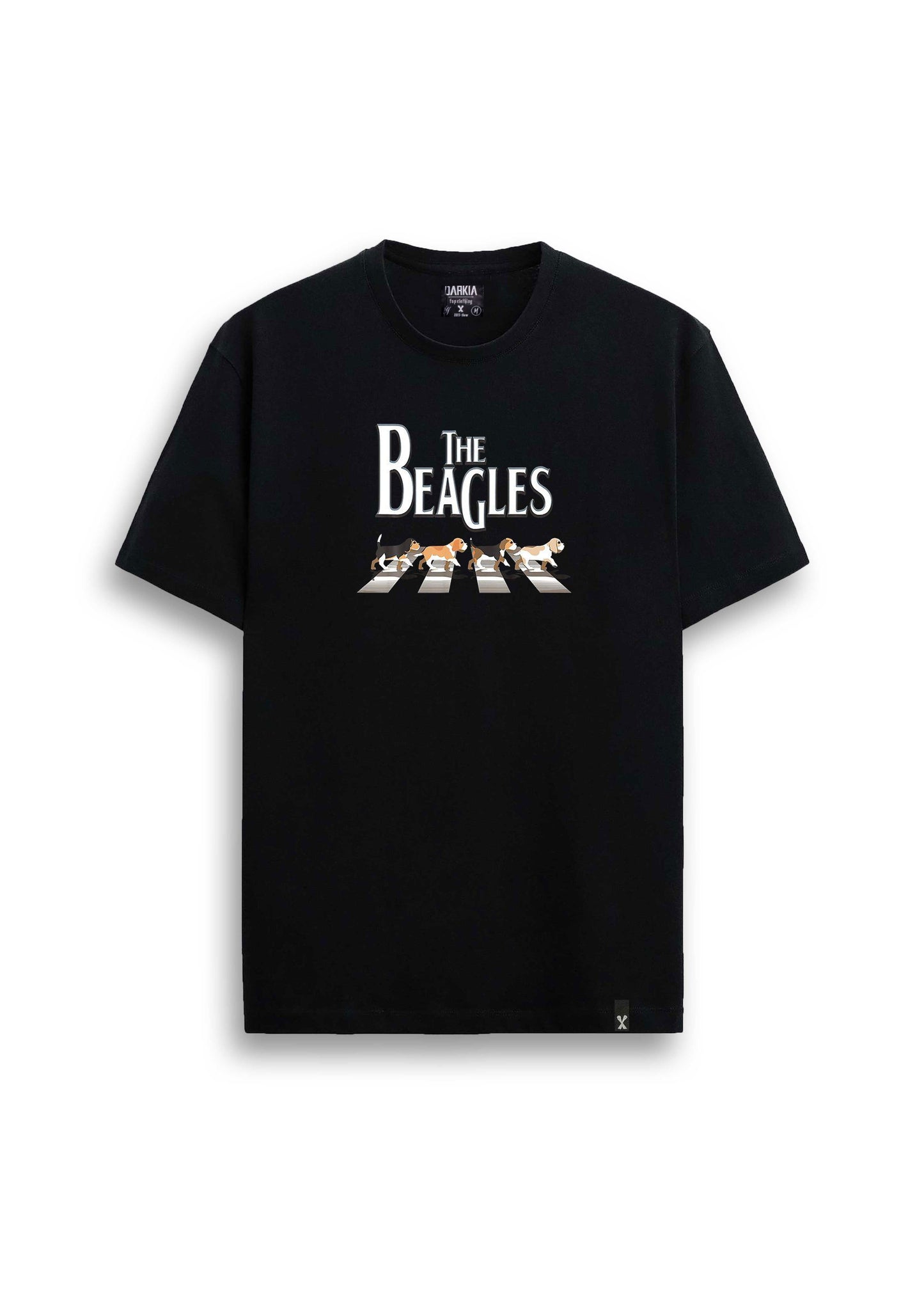 dog beatles baskılı regular siyah tişört