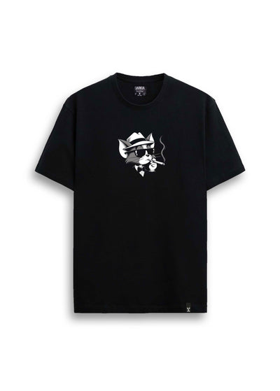 çizgi film baskılı regular siyah tişört