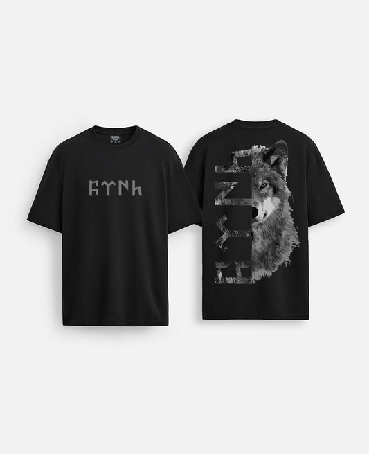 Türk bozkurt baskılı oversize tişört