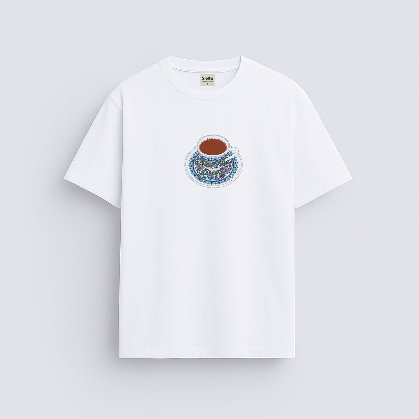 Türk Kahvesi Baskılı Beyaz Tişört