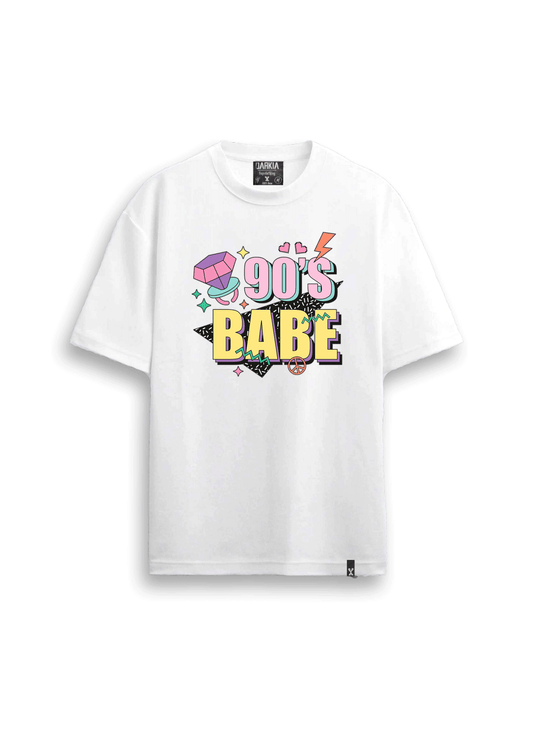 retro baskılı oversize tişört